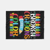 Zerbrochene Crayons immer noch Farbenbewusstsein f Fleecedecke (Vorderseite (Horizontal))