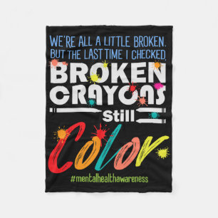 Zerbrochene Crayons immer noch Farbenbewusstsein f Fleecedecke