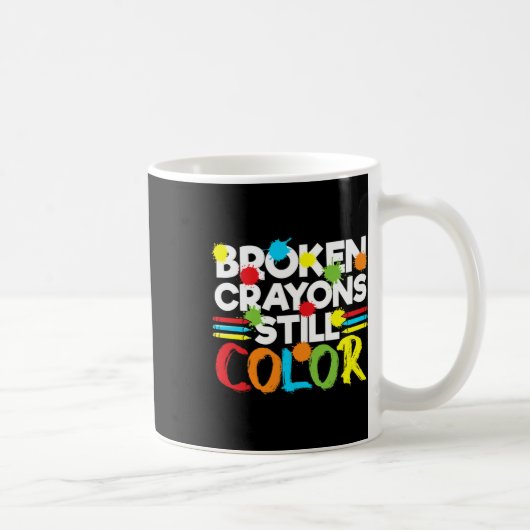 Zerbrochene Crayons immer noch Farbenbewusstsein f Kaffeetasse (Rechts)