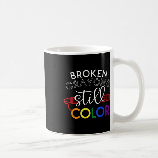 Zerbrochene Crayons immer noch Farbenbewusstsein f Kaffeetasse (Rechts)