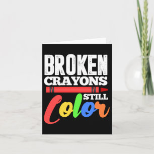 Zerbrochene Crayons immer noch Farbenbewusstsein f Karte