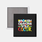 Zerbrochene Crayons immer noch Farbenbewusstsein f Magnet (Vorderseite/Rückseite)