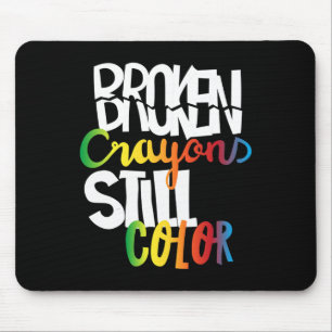 Zerbrochene Crayons immer noch Farbenbewusstsein f Mousepad