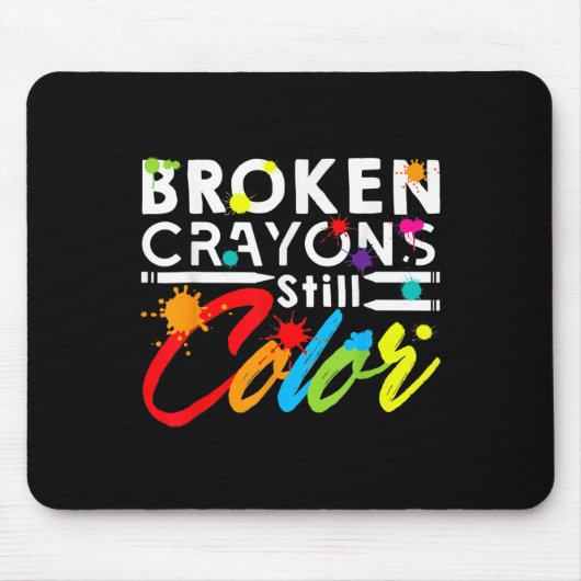 Zerbrochene Crayons immer noch Farbenbewusstsein f Mousepad (Vorne)