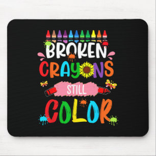 Zerbrochene Crayons immer noch Farbenbewusstsein f Mousepad