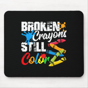 Zerbrochene Crayons immer noch Farbenbewusstsein f Mousepad