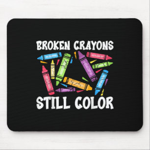 Zerbrochene Crayons immer noch Farbenbewusstsein f Mousepad