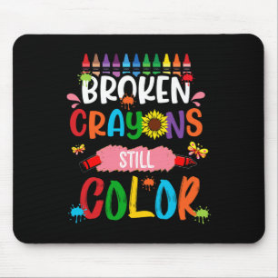 Zerbrochene Crayons immer noch Farbenbewusstsein f Mousepad