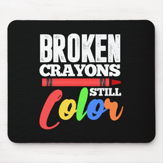 Zerbrochene Crayons immer noch Farbenbewusstsein f Mousepad (Vorne)