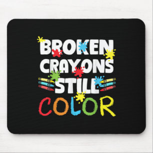 Zerbrochene Crayons immer noch Farbenbewusstsein f Mousepad