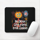 Zerbrochene Crayons immer noch Farbenbewusstsein f Mousepad (Mit Mouse)