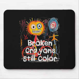 Zerbrochene Crayons immer noch Farbenbewusstsein f Mousepad