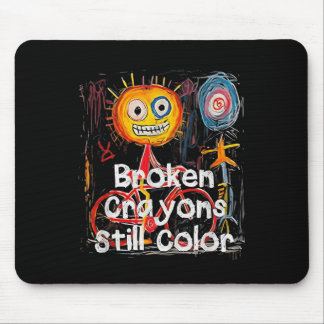 Zerbrochene Crayons immer noch Farbenbewusstsein f Mousepad