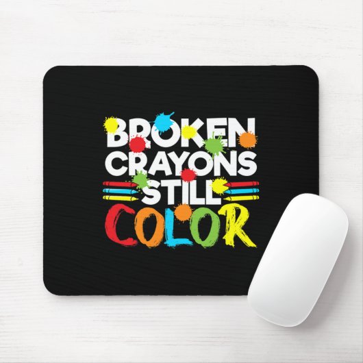 Zerbrochene Crayons immer noch Farbenbewusstsein f Mousepad (Mit Mouse)