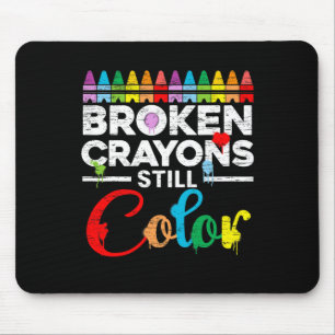 Zerbrochene Crayons immer noch Farbenbewusstsein f Mousepad