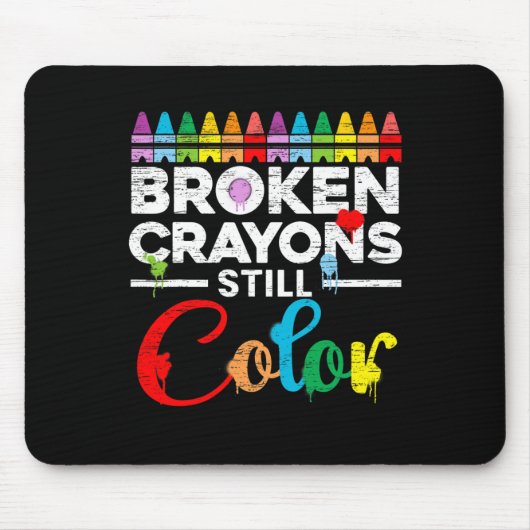 Zerbrochene Crayons immer noch Farbenbewusstsein f Mousepad (Vorne)
