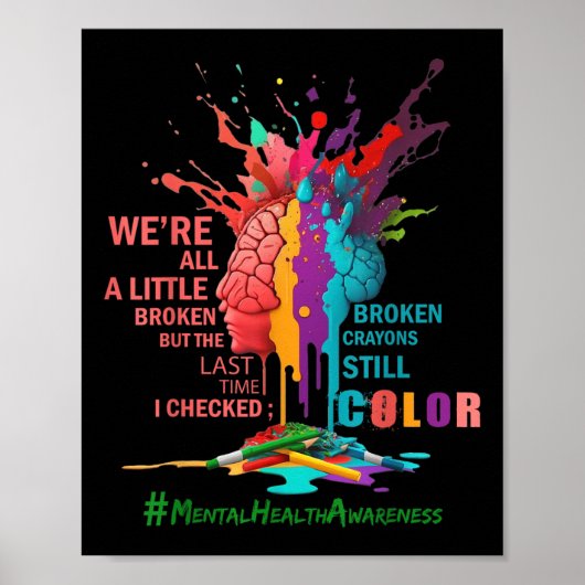Zerbrochene Crayons immer noch Farbenbewusstsein f Poster (Vorne)