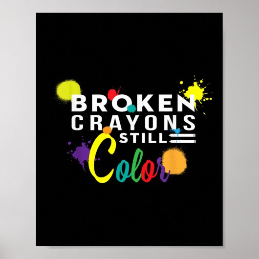 Zerbrochene Crayons immer noch Farbenbewusstsein f Poster (Vorne)