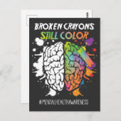 Zerbrochene Crayons immer noch Farbenbewusstsein f Postkarte (Vorne/Hinten)