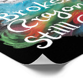 Zerbrochene Crayons noch Farbe Katzenlehrer Mental Poster (Ecke)