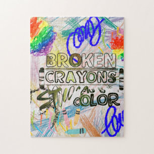 Zerbrochene Crayons noch Farbe Puzzle