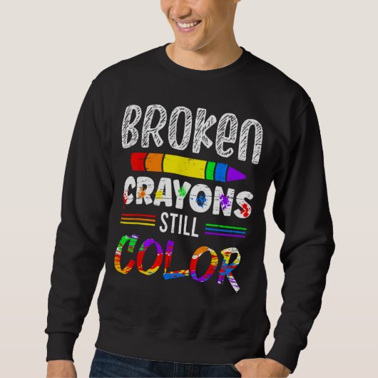 Zerbrochene Crayons Standfarbe Sweatshirt (Vorderseite)