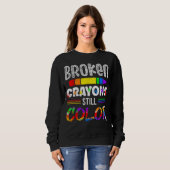 Zerbrochene Crayons Standfarbe Sweatshirt (Vorne ganz)