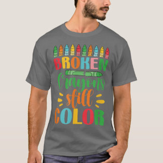 Zerbrochene Crayons Standfarbe T-Shirt