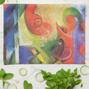 Zerbrochene Formen von Franz Marc, Vintage abstrak Handtuch