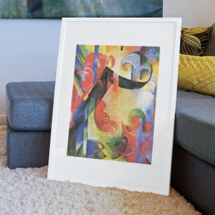 Zerbrochene Formen von Franz Marc, Vintage Abstrak Poster