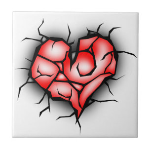 Zerbrochene Herzen Fliese