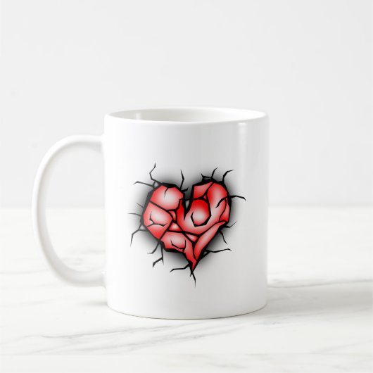 Zerbrochene Herzen Kaffeetasse (Links)
