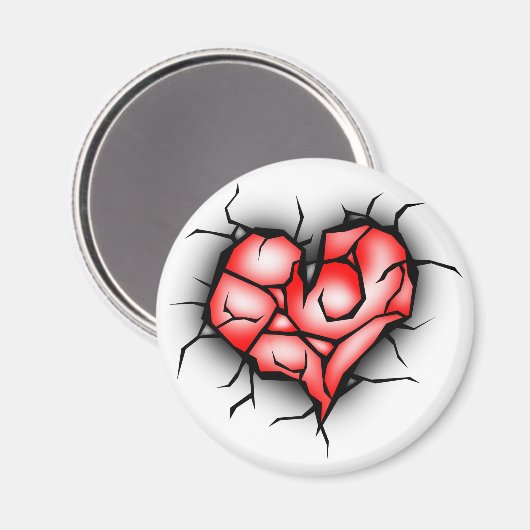 Zerbrochene Herzen Magnet (Vorderseite/Rückseite)