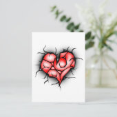 Zerbrochene Herzen Postkarte (Stehend Vorderseite)