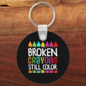 Zerbrochene Krebse immer noch farbige Mental Healt Schlüsselanhänger (Vorderseite)