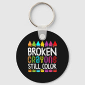 Zerbrochene Krebse immer noch farbige Mental Healt Schlüsselanhänger (Rückseite)