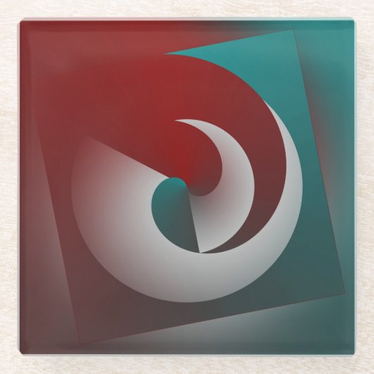 Zerbrochene Muschel Glasuntersetzer (Vorderseite)