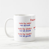 Zerbrochene norwegische Kaffee-Tasse Kaffeetasse (Links)