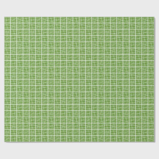 Zerbrochene Quadrate - Avocado Green auf Weiß Geschenkpapier (Flach)