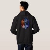 Zerbrochene Reflektion Anime Krieger Hoodie (Schwarz voll)