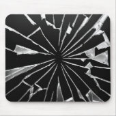 Zerbrochene Spiegelsplitter auf schwarz Mousepad (Vorne)