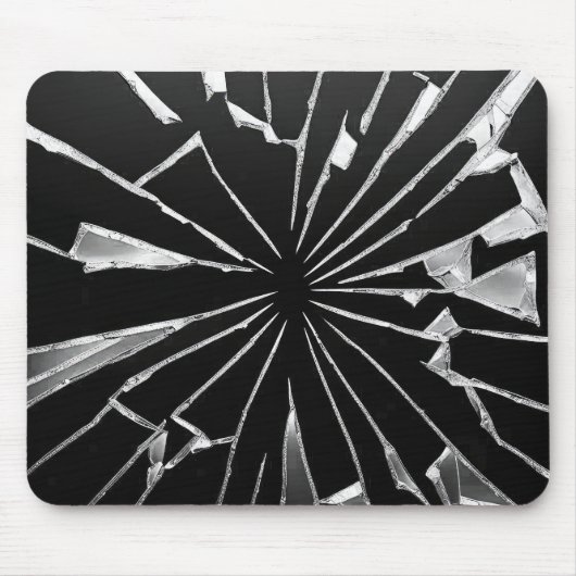 Zerbrochene Spiegelsplitter auf schwarz Mousepad (Vorne)