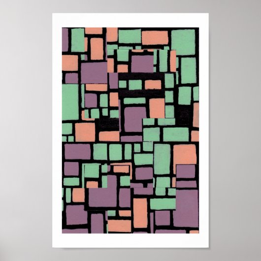 Zerbrochene Tiles Poster mit Grenzen (Vorne)