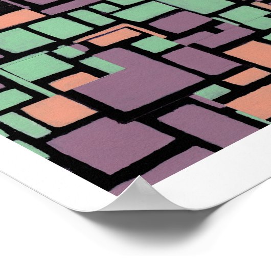 Zerbrochene Tiles Poster mit Grenzen (Ecke)