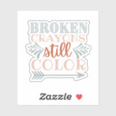 "Zerbrochene Verrückte..." Individuell-geschnitten Aufkleber (Blatt)