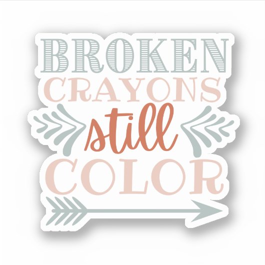 "Zerbrochene Verrückte..." Individuell-geschnitten Aufkleber (Vorderseite)