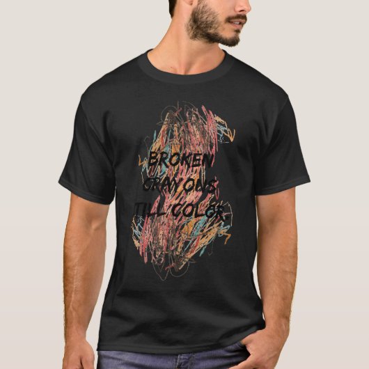 Zerbrochene Wachsmalstifte T-Shirt (Vorderseite)