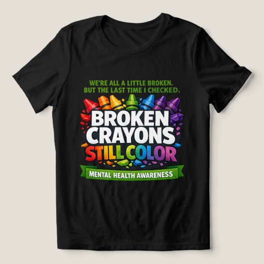 Zerbrochene Wachsmalstifte Tri-Blend Shirt (Design Vorderseite)