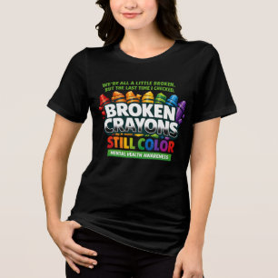 Zerbrochene Wachsmalstifte Tri-Blend Shirt