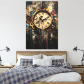 Zerbrochene Zeit Zeitgenössische expressionistisch Leinwanddruck (Insitu (Schlafzimmer))